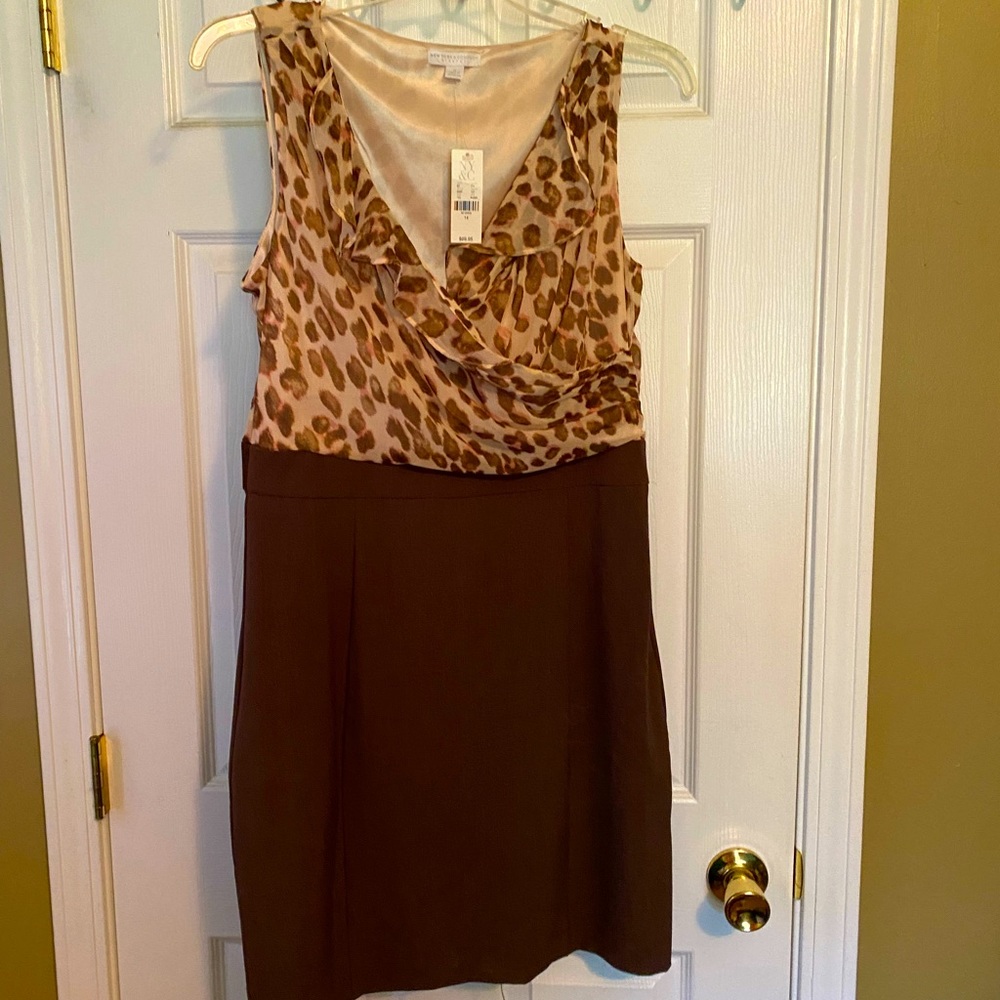 New with tag brown and leopard print size 14 NY&Co dress
